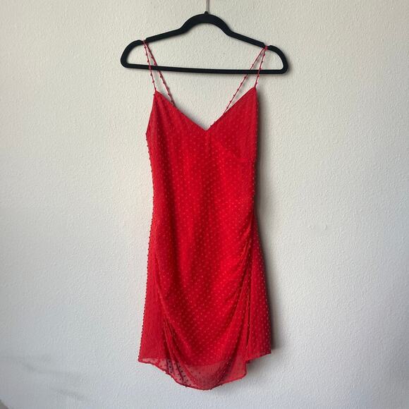 NWT Alice + Olivia Daria Ruched Mini Dress in Perfect Poppy Size 6 - Picture 3 of 8